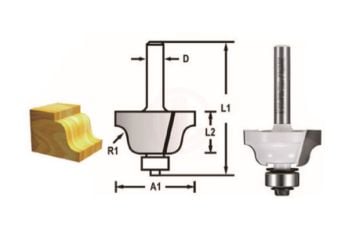 Makita Freze Ucu Rulmanlı Profil Bıçağı (Çift Bıçak) 8x28,6x55,3 mm (D-48751)