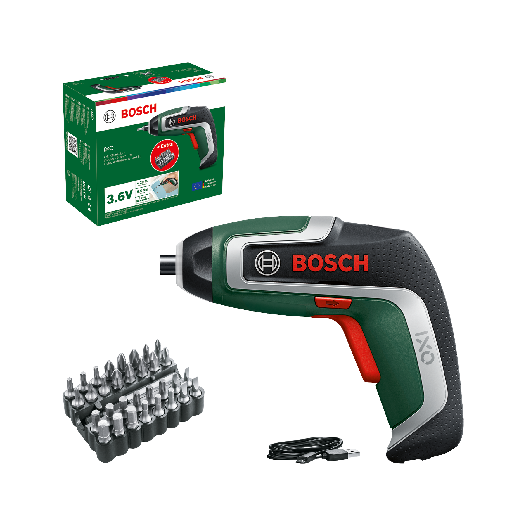 Bosch Ixo 7 - Uç Seti (32 Parça Uç Seti + Manyetik Uç Uzatma, Karton Kutu) 90