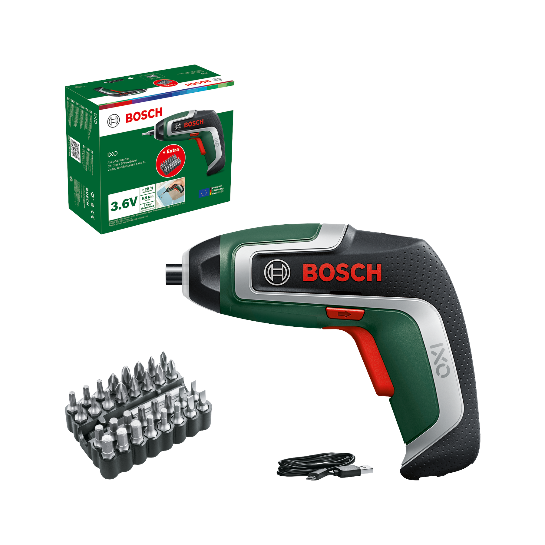 Bosch Ixo 7 - Uç Seti (32 Parça Uç Seti + Manyetik Uç Uzatma, Karton Kutu) 90