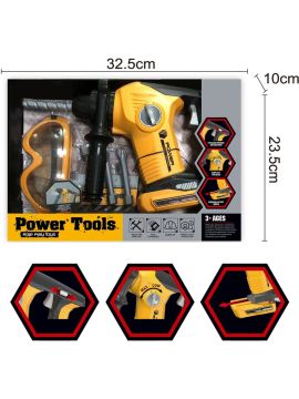 Oyuncak Darbeli Matkap ve Koruyucu Gözlük