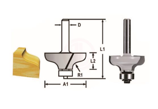 Makita Freze Ucu Rulmanlı Yuvarlama Bıçağı (Çift Bıçak) 8x38,1x58,9 mm (D-48789)