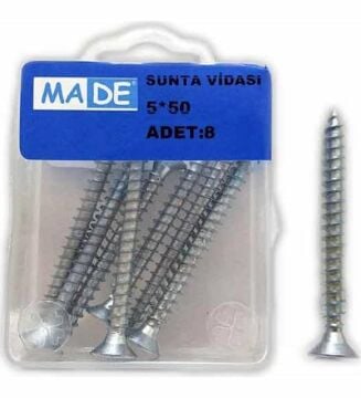 Made Sunta Vidası 5x50 mm (1 Kutu/8 Adet)