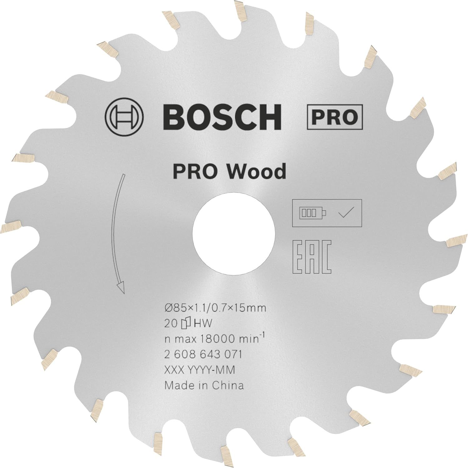 Bosch Ahşap Kesim Daire Testere 85X15 Mm 20 Diş