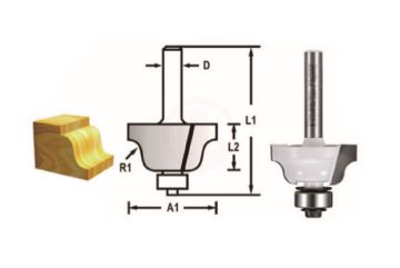 Makita Freze Ucu Rulmanlı Profil Bıçağı (Çift Bıçak) 6x28,6x55,3 mm (D-48810)