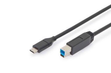 Assmann Digitus Usb Tip-C Bağlantı Kablosu, Tip C (Usb 3.1) Erkek Tip B Erkek, 1 Mt, Gen2, 3A, 10Gb, 3.1 Versiyon, Ce, Siyah Renk