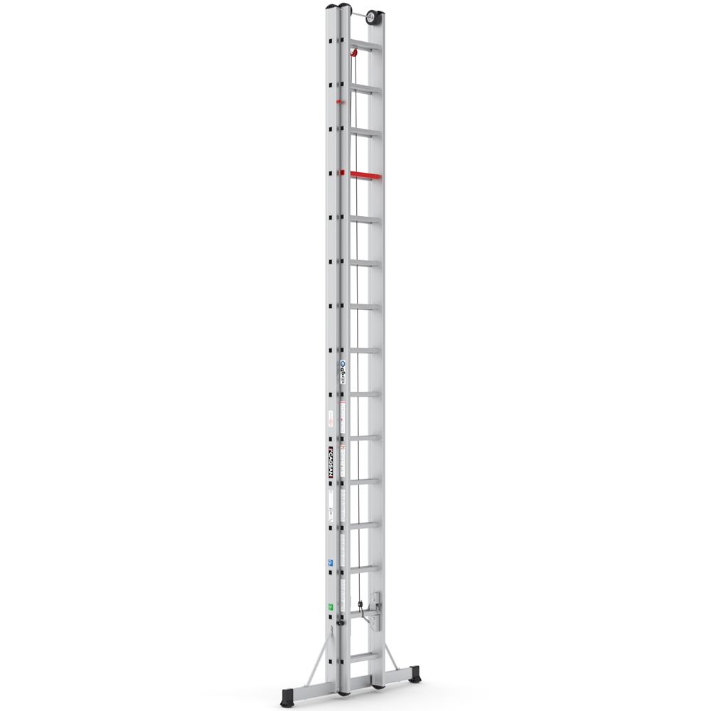 Çağsan İpli ve Makaralı Alüminyum Merdiven 2x15 Basamaklı - M1009