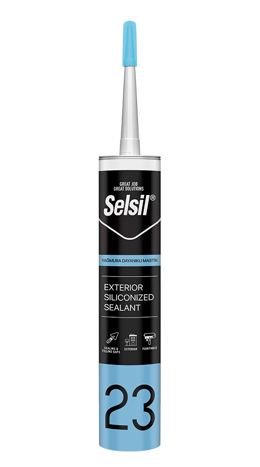Selsil Yağmura Dayanıklı Akrilik Mastik 485 Gr Antrasit Gri