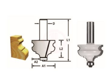 Makita Freze Ucu Rulmanlı Kenar Kalıp Bıçağı (Çift Bıçak) 12x44,5x79,2 mm (D-48854)