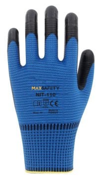 Maxsafety Nitril Kaplı Eldiven (Mavi - Siyah) No: 8 - 9 - 10 - MXNIT-110-10