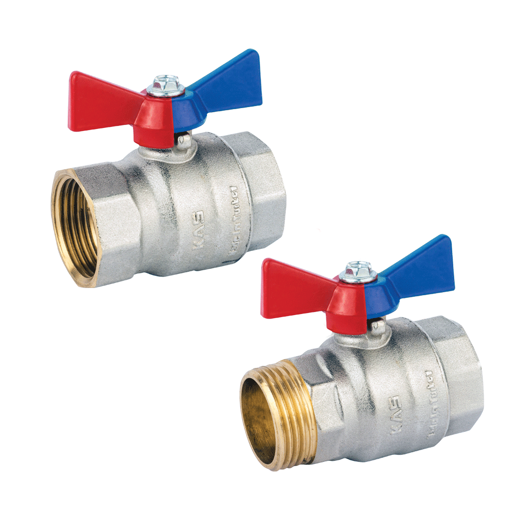 KAS Kelebek Kol Su Vanası Küresel Dış Dişli PN40 - 3/4 İnç