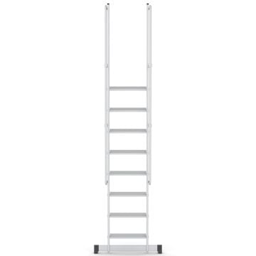 Çağsan MONOGUARD Tek Parça Korkuluklu Geniş Basamaklı Alüminyum 8 Basamaklı - T2000MG