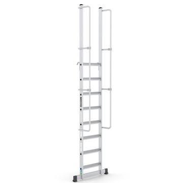 Çağsan MONOGUARD Tek Parça Korkuluklu Geniş Basamaklı Alüminyum 8 Basamaklı - T2000MG
