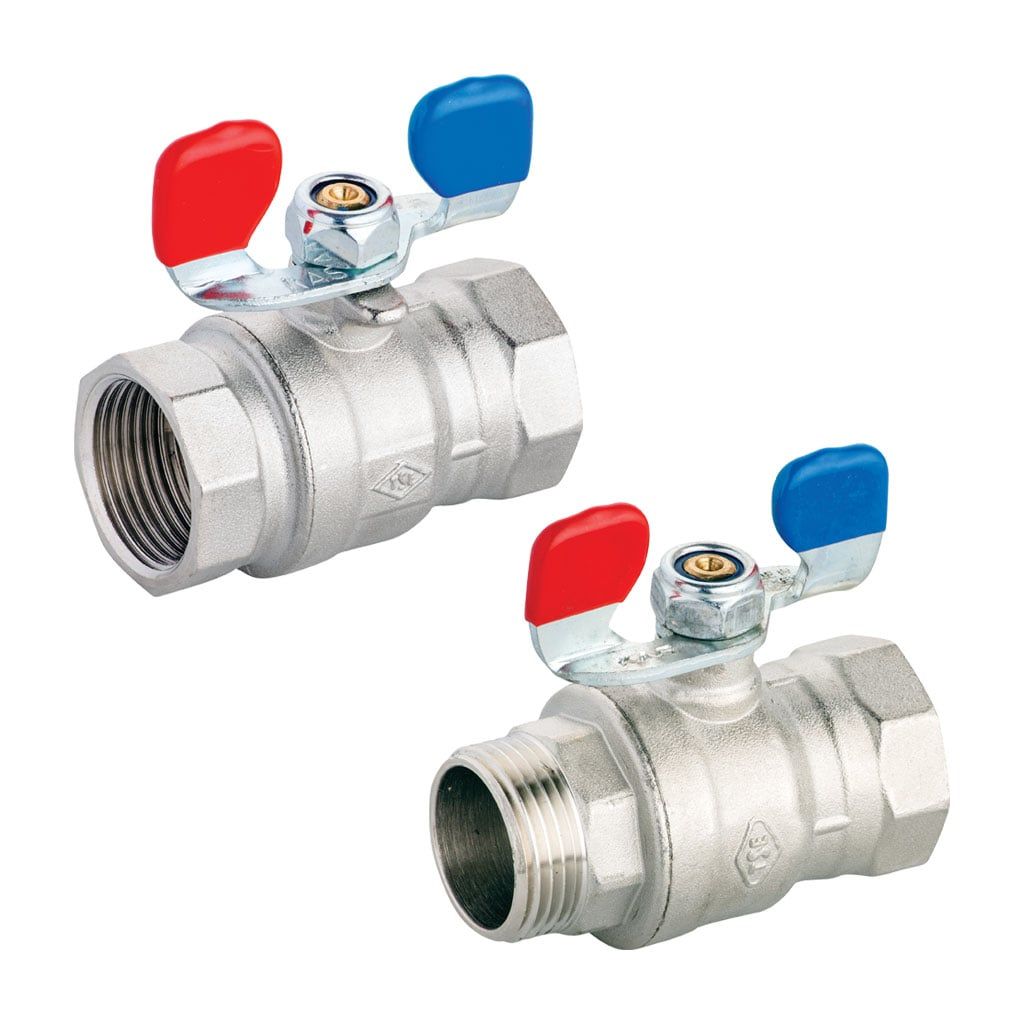 KAS Kelebek Kol Su Vanası Tam Geçişli Küresel Dış Dişli PN25 - 1 İnç