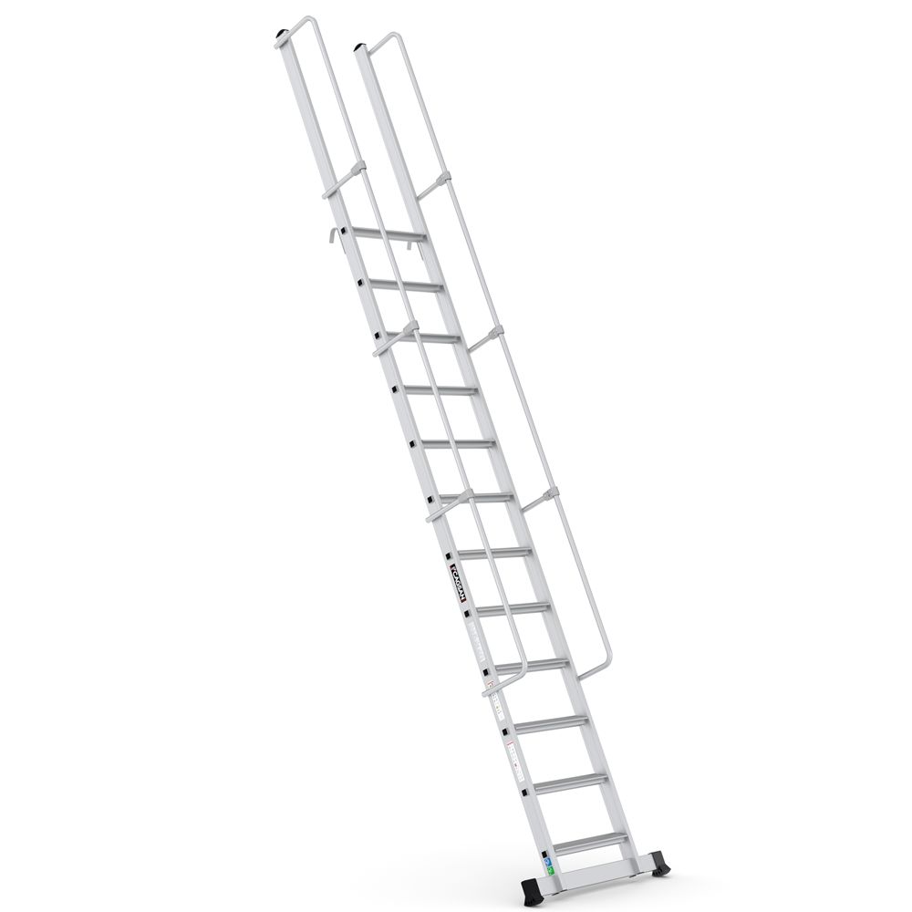 Çağsan MONOGUARD Tek Parça Korkuluklu Geniş Basamaklı Alüminyum 12 Basamaklı - T3000MG