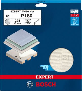 Bosch Ağ Zımpara Expert M480 225 Mm 180 Kum 5 Li Paket - 2608901638