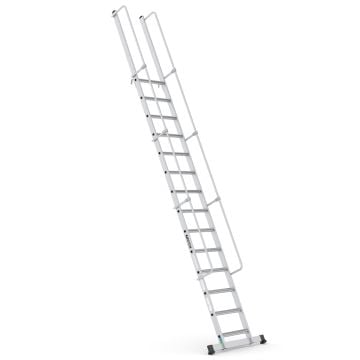 Çağsan MONOGUARD Tek Parça Korkuluklu Geniş Basamaklı Alüminyum 14 Basamaklı - T3500MG