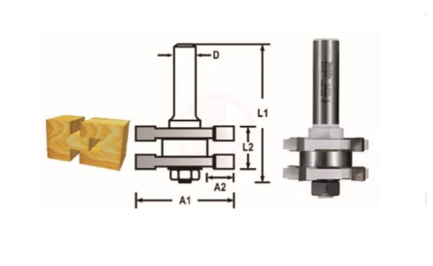 Makita Freze Ucu Ters Çevrilebilir Eklem Bıçağı Düz Profil (Çift Bıçak) 8x30,1x57,2 mm (D-48913)