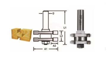 Makita Freze Ucu Ters Çevrilebilir Eklem Bıçağı Düz Profil (Çift Bıçak) 8x30,1x57,2 mm (D-48913)
