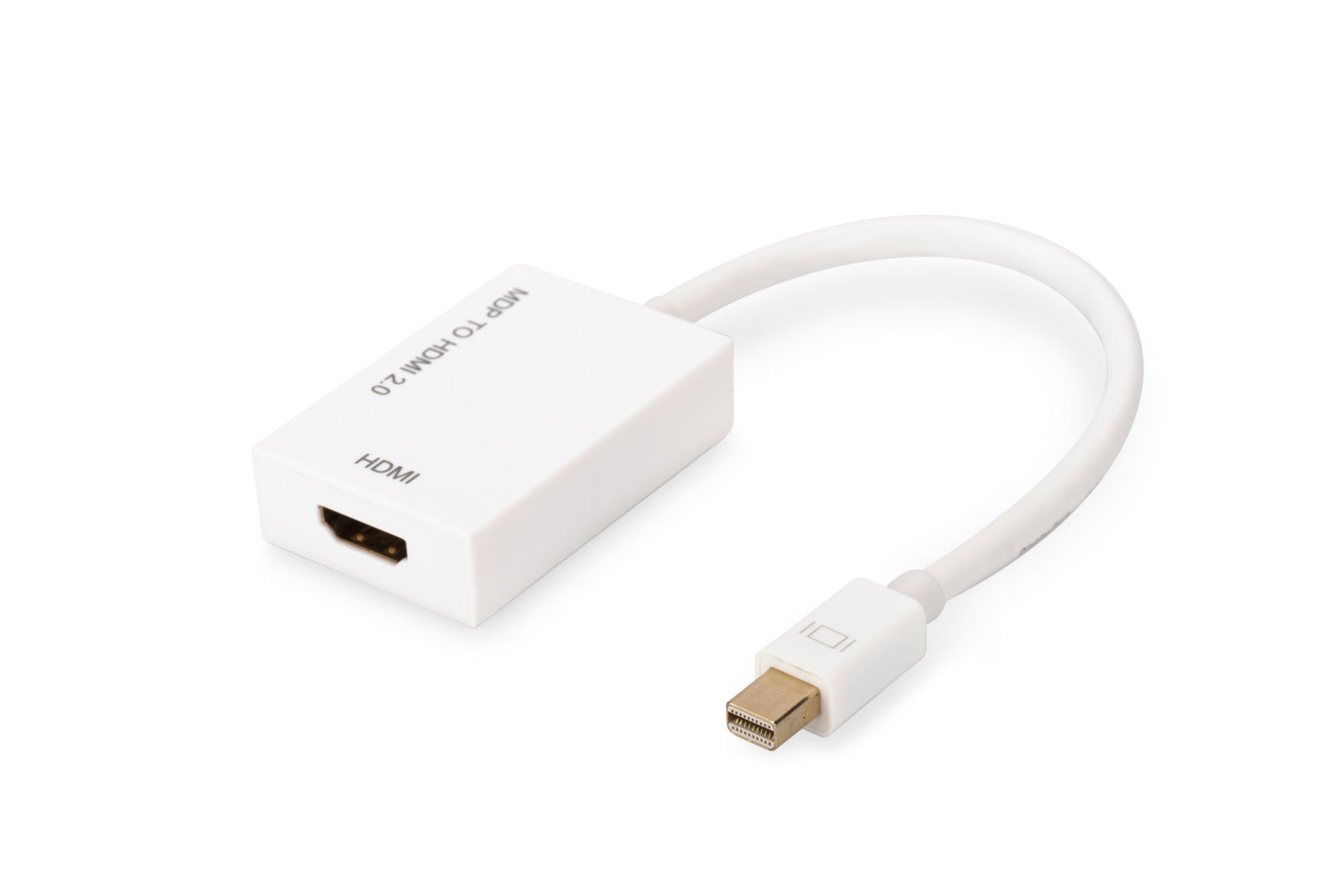 Assmann Mini Displayport (Mini Dp) Hdmı Adaptörü, Mini Dp Erkek Hdmı Tip A Dişi, 0.20 Mt, Hdmı 2.0, Aktif, Ce, Altın Kaplama, Beyaz Renk