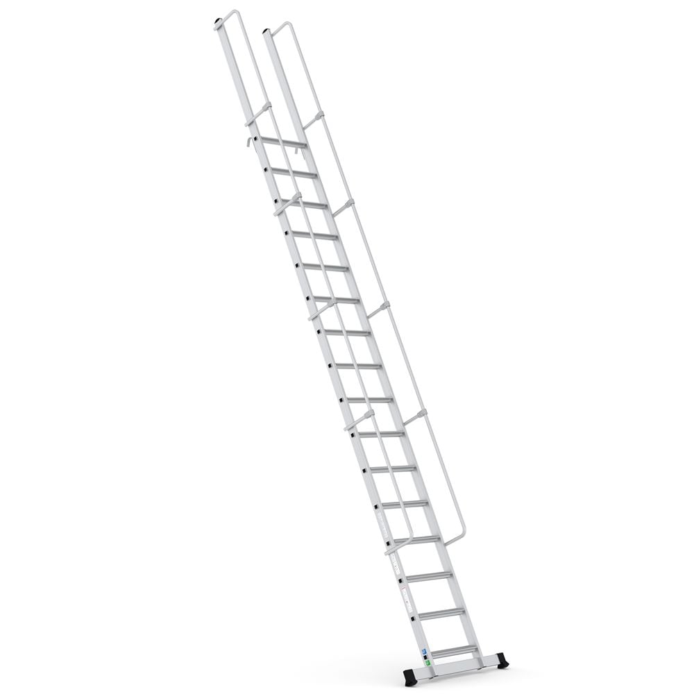 Çağsan MONOGUARD Tek Parça Korkuluklu Geniş Basamaklı Alüminyum 16 Basamaklı - T4000MG