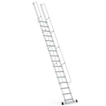 Çağsan MONOGUARD Tek Parça Korkuluklu Geniş Basamaklı Alüminyum 16 Basamaklı - T4000MG