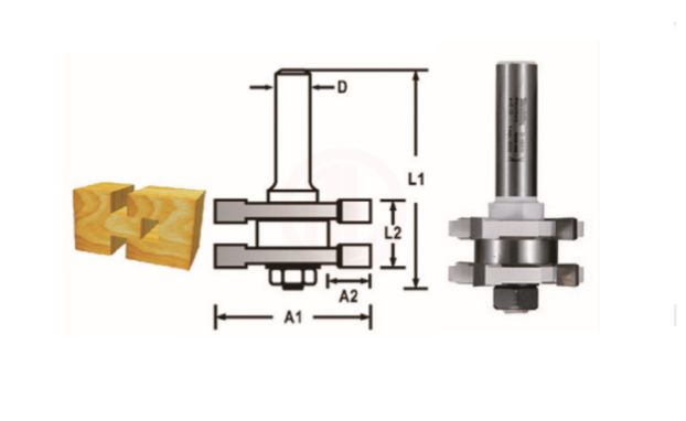 Makita Freze Ucu Ters Çevrilebilir Eklem Bıçağı Düz Profil (Çift Bıçak) 12x41,3x76,2 mm (D-48929)