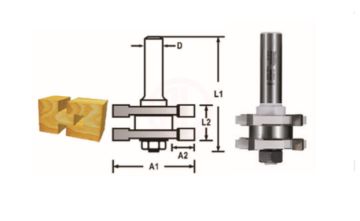 Makita Freze Ucu Ters Çevrilebilir Eklem Bıçağı Düz Profil (Çift Bıçak) 12x41,3x76,2 mm (D-48929)