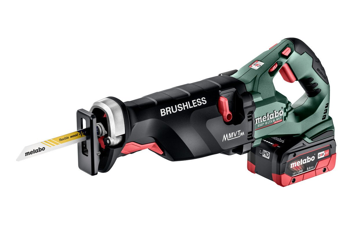 Metabo Akülü Panter Testere Makinesi SSEP 18 LTX BL MVT (2 x 8,0 Ah Akü)