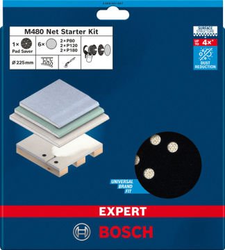 Bosch Ağ Zımpara Expert M480 225 Mm Set 7 Li Paket - 2608901667