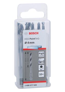 Bosch Metal Matkap Ucu HSS PointTeQ 1/4 İnç Altıgen Şaft 4,0 mm (10 Adet) - 2608577543