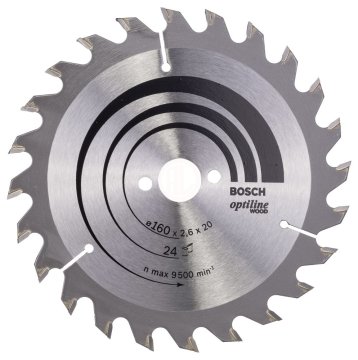 Bosch Daire Testere Bıçağı Optiline Wood 160x20/16 mm 24 Diş - 2608640596