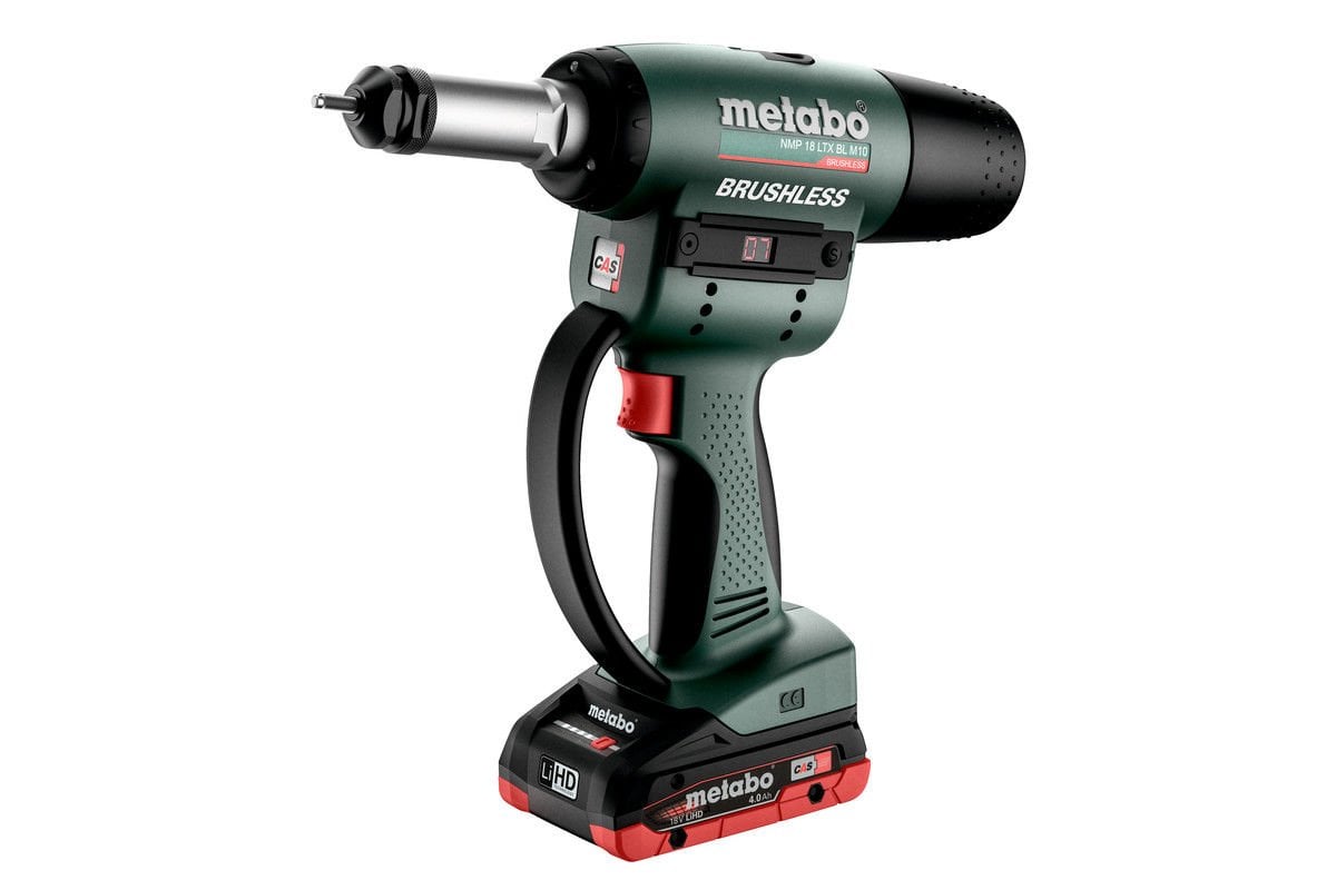Metabo Akülü Perçin Tabancası Somun NMP 18 LTX BL M10 (2 x 4,0 Ah Akü)