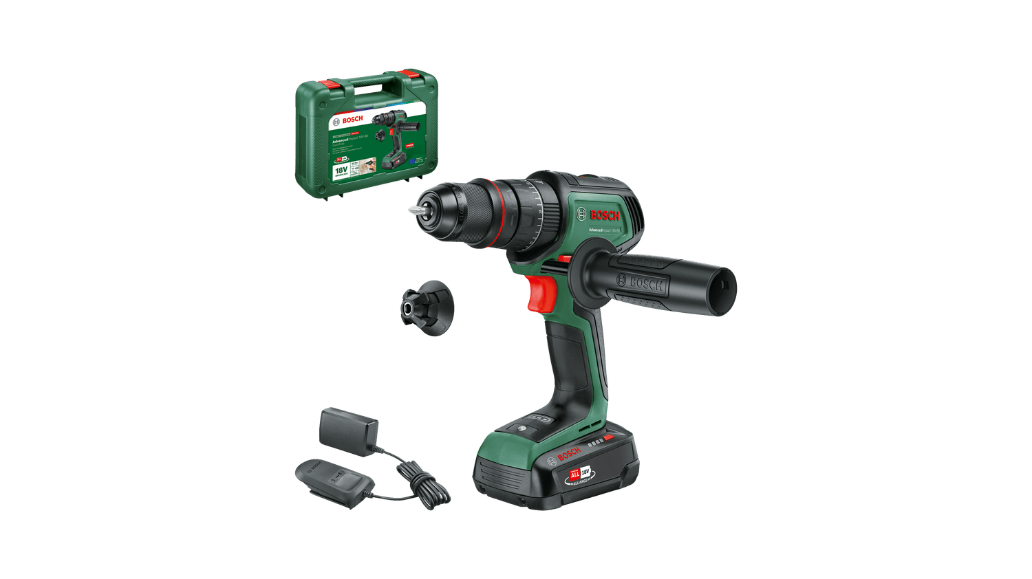 Bosch Akülü Darbeli Matkap Advanced Impact Control 18V-80 Quick Snap+Al18V-20 (Tek Akü, 1x2,5 Ah) - 06039E2101