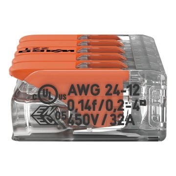 Wago 221-415 Kompakt Çok Amaçlı Klemens (0,2 - 4 mm²) 5x4 mm