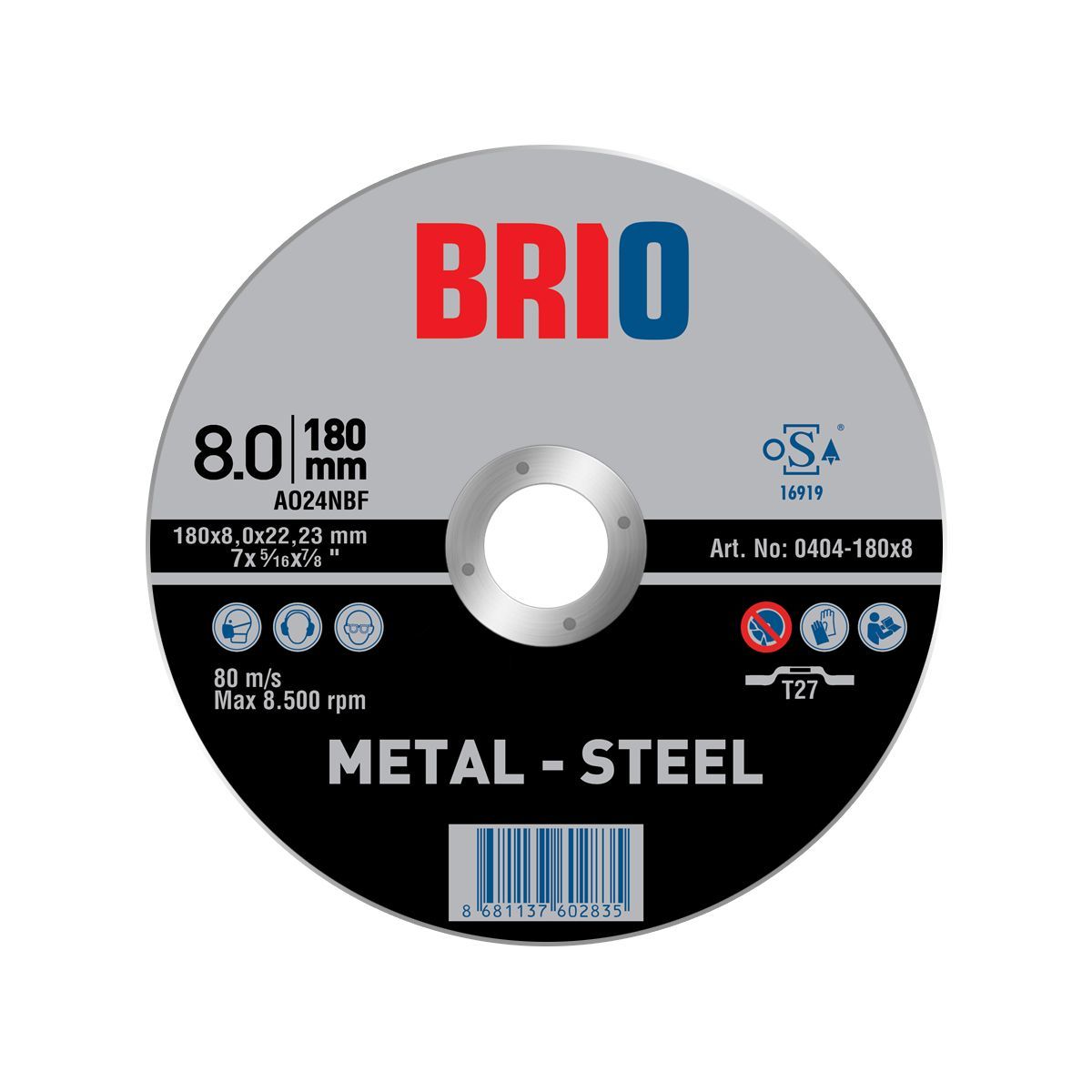 Brio Taşlama Taşı 180X8