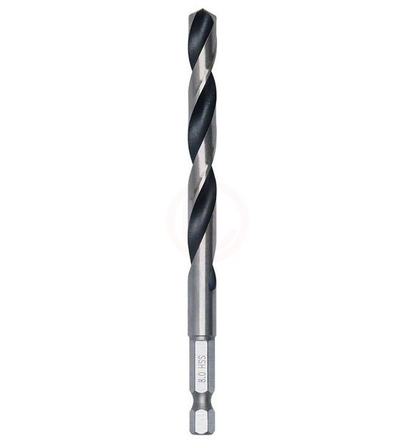 Bosch Metal Matkap Ucu HSS PointTeQ 1/4 İnç Altıgen Şaft 8,0 mm (5 Adet) - 2608577547