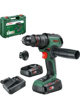 Bosch Akülü Darbeli Matkap Advanced Impact Control 18V-80 Quick Snap+Al18V-44 (Çift Akü, 2x2,5 Ah) - 06039E2102