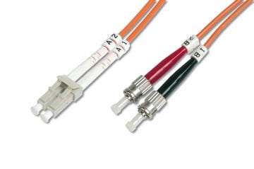 Assmann Digitus Lc-Sc Fiber Optik Patch Kablo, 1 Mt, Multimode, Duplex, 62.5/125