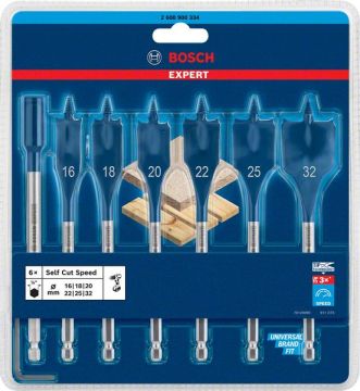 Bosch Ahşap Matkap Uç Expert SCS Yaprak HEX Set (7 Parça) - 2608900334