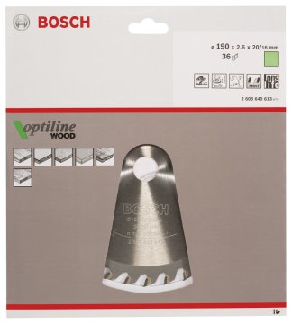 Bosch Daire Testere Bıçağı Optiline Wood 190x20/16 mm 36 Diş - 2608640613
