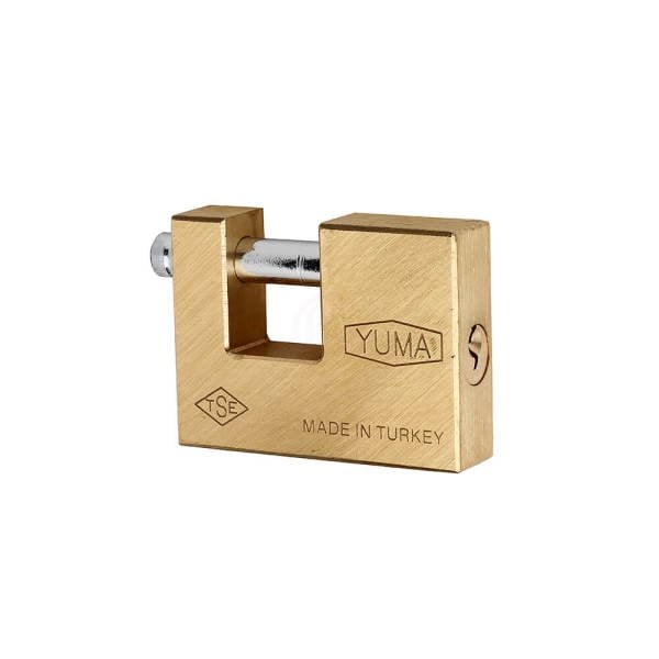 Yuma Kilit Kayar Milli Pirinç Asma Kilit 80 mm - YM-3080