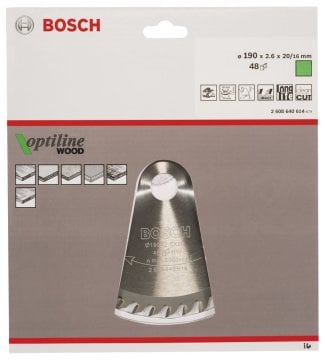 Bosch Daire Testere Bıçağı Optiline Wood 190x20/16 mm 48 Diş - 2608640614