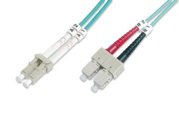 Assmann Digitus Lc-Sc Fiber Optik Patch Kablo, 20 Mt, Multimode, Duplex, 50/125, Om3