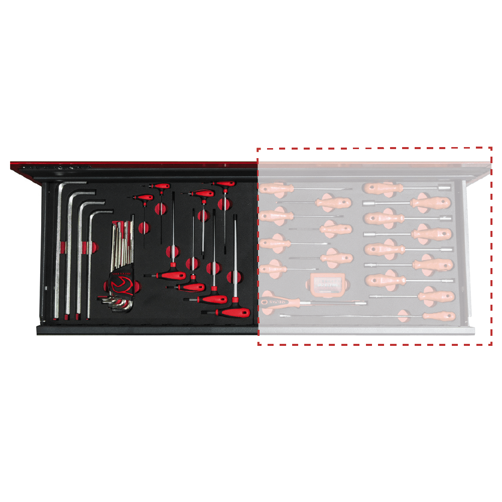 İzeltaş Grand Master Takım Dolabı 4. Çekmece Sol 24 Parça