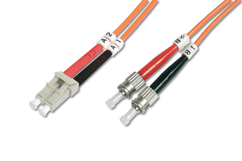 Assmann Digitus Lc-St Fiber Optik Patch Kablo, 2 Mt, Multimode, Duplex, 50/125