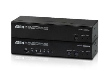 Aten Dual View Vga Kvm (Keyboard/Video Monitor/Mouse) Mesafe Uzatma Cihazı, Ses (Hoparlör Ve Mikrofon) Bağlantı Desteği, 300 Mt, Usb Konsol, Deskew Özelliği, Esd Ve Gerilimdeki Ani Yükselmelere Karşı Korumalı Usb Vga Dual View Cat 5 Kvm Extender With