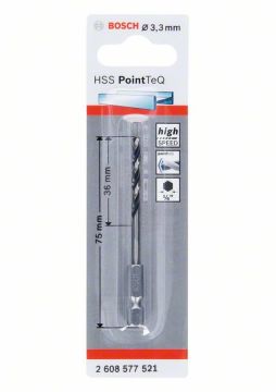 Bosch Metal Matkap Ucu HSS PointTeQ 1/4 İnç Altıgen Şaft 3,3 mm - 2608577521