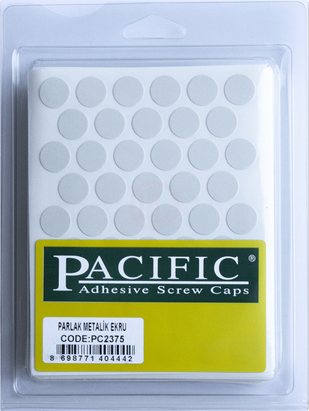 Pacific Parlak Metalik Ekru Yapışkanlı Tapa 14 mm - PC2375