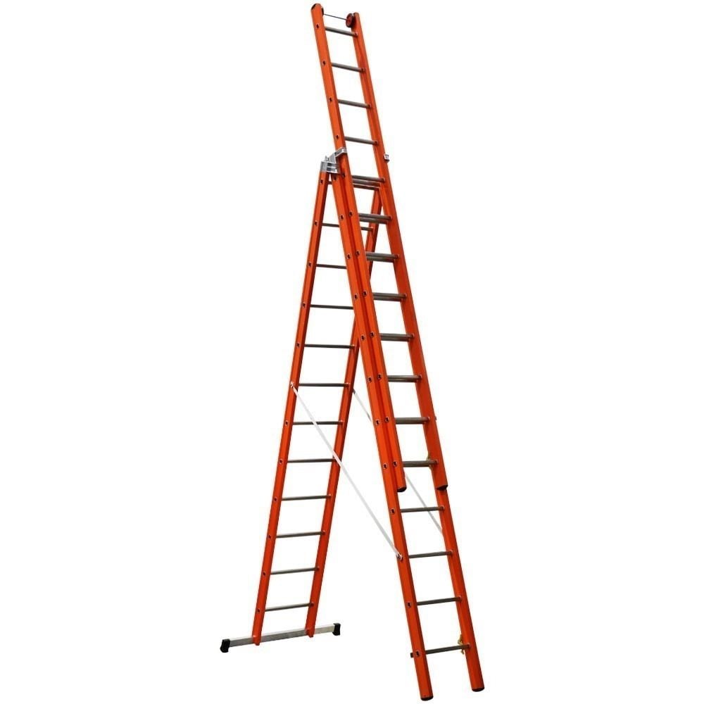Çağsan Üç Parçalı Çok Amaçlı Çok Amaçlı Fiberglas Merdiven (V3) 3x12 Basamaklı - FS205-V3