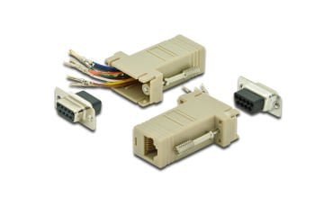 Assmann Modüler Adaptör (Coupler), Db9 Dişi Rj45 Dişi, Vidalı, Pvc, Bej Renk